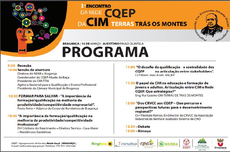 Participe no Seminário:”Rede de CQEP: da qualificação/certificação ao Desenvolvimento Regional” – 16 de março -Auditório Paulo Quintela