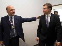 Vice-Presidente Dombrovskis e Comissário Moscovici participam na reunião do Eurogrupo e do Conselho ECOFIN