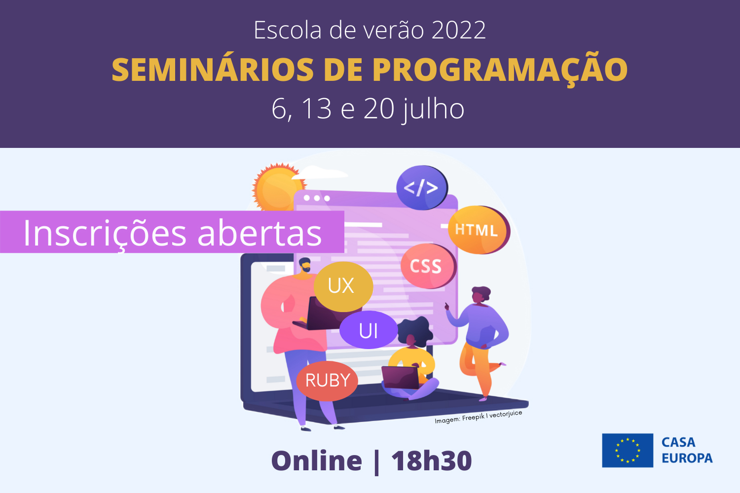 Aprende a programar! Escola de verão – julho 2022